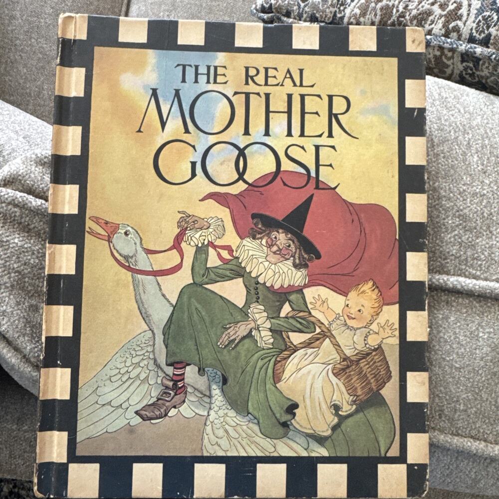 Vintage 1944 THE REAL MOTHER GOOSE Nursery Rhymes Rand McNally Hard Back Large